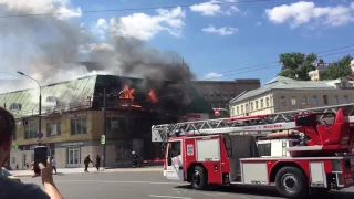 Пожар в  Москве на таганской площади