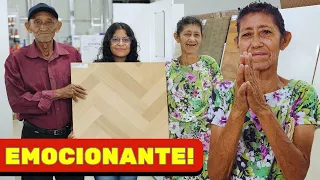 DONA FRANCISCA SE EMOCIONA NA LOJA, ESCOLHENDO O PISO DA CASA🥹❤️