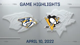 NHL Highlights | Predators vs. Penguins - Apr. 10, 2022