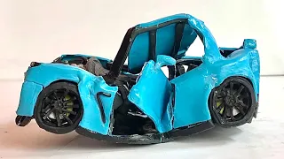 Unbelievable Crash Test Nissan GTR R35 from Plasticine Clay