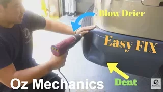 How to remove a dent with wife's hair drier