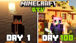 I Survived 100 Days in Minecraft RTX... (Part 1)