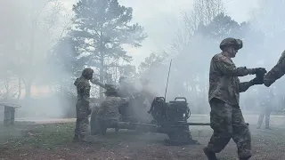 1st Battalion, 111th Field Artillery Regiments demonstrates artillery at Military Through the Ages