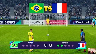 Brazil vs France - Penalty Shootout | Final FIFA World Cup 2022 | Neymar vs Mbappe | PES Gameplay