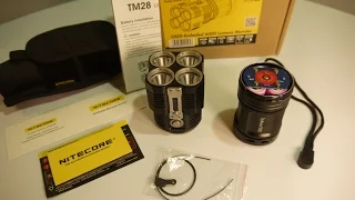 Nitecore TM28 Tiny Monster XHP35 HI 6,000 Lumen 650M Flashlight Beam Shots