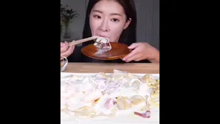 ASMR MUKBANG | Super Cheesy Scallop Shrimp Gratin 🤤  Cream Glass Noodles Pasta 🤍 Eating