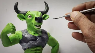 DIY Cow mod Superheroes She Hulk with clay 🧟 Polymer Clay Tutorial