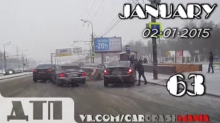 Подборка Аварий и ДТП от 02.01.2015 Январь 2015 (#63) / Car crash compilation January 2015