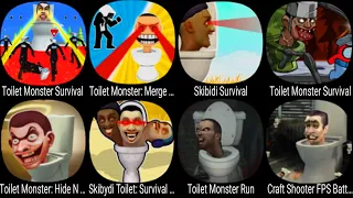 Toilet Monster Survival, Toilet Monster Merge, Skibidi Survival, Toilet Monster, Toilet Monster Run