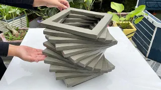 The newest cement pot idea  - Easy to do at home, anyone can do it