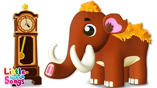 Hickory Dickory Dock with Mammoth (3D) | Nursery Rhymes For Toddlers | Little Wave Songs - Baby Coco