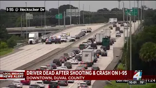 Driver dies after shooting on I-95 ends with crash