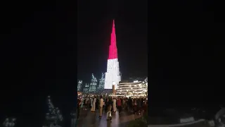 The Burj Khalifa Lights Up With The Indonesian Flag To Mark 74th Independence Day