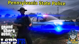 Pennsylvania State Police - Night Time Patrol In The Rain | GTA 5 LSPDFR Episode 534