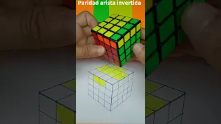 Paridad arista invertida.Cubo de Rubik 4x4.Método del principiante.
