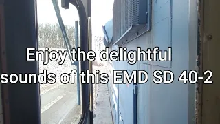 The Sounds of an SD 40-2 Switching a Cut of Cars