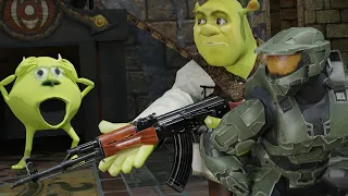 Master Chief twerks on Shrek (GONE WRONG) Mike Wazowski DIES!!!!