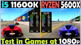 Core i5 11600K vs Ryzen 5 5600X | RTX 3060 Ti |  Test in Games at 1080p - Tech MK