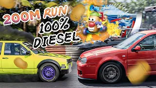 RUN 200M 100% DIESEL 🔥🏁 LA PATATE C'EST QUI ??🥔 // DRAG 200M // 974 // ILE DE LA REUNION // MAZOUT 💨