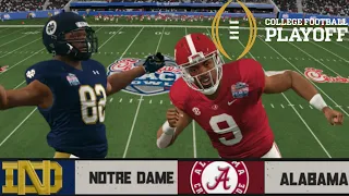 CFB Playoff Notre Dame vs Alabama 1st round CFB revamped Dynasty gameplay PS3 NCAA14 football