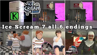 Ice Scream 7 all 6 endings