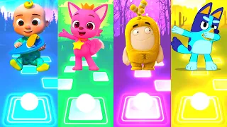 Cocomelon VS Pinkfong VS Oddbods VS Bluey - Tiles Hop EDM Rush