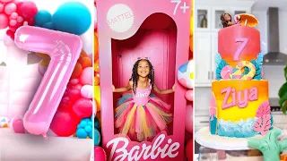 ALL BARBIE EVERYTHING! Ziya's Malibu Barbie Birthday Party! | RAY'S WEEK S3