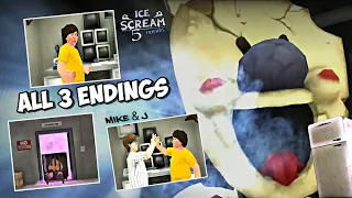 Ice Scream 5 Friends | All 3 Endings (Mike & J)