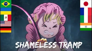 Kanroji Mitsuri says "Shameless Tramp" in different languages | Demon slayer