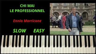 SLOW EASY PIANO TUTORIAL - CHI MAI - LE PROFESSIONEL - Ennio Morricone