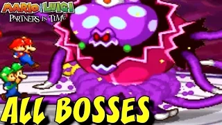 Mario & Luigi: Partners in Time - All Boss Fights (NO DAMAGE)