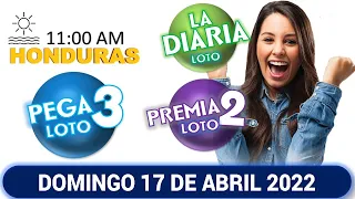 Sorteo 11 AM Resultado Loto Honduras, La Diaria, Pega 3, Premia 2, DOMINGO 17 DE ABRIL 2022