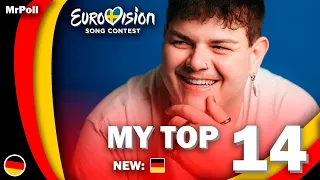 Eurovision 2024 - My Top 14 (NEW: 🇩🇪)