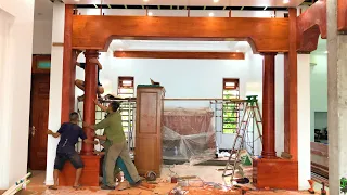 Villa Interior Design Concept With Red Hardwood Monolithic // Amazing Giant Woodworking Projects
