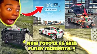 New Angry Toyota 86 skin😱Funny moments🤣 Extreme car driving simulator🔥