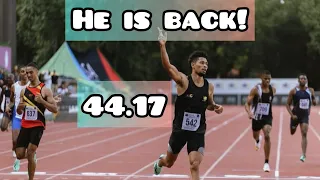 Wayde van Niekerk SHOCKS the world with a World lead of 44.17sec in the 400m. Fastest time in 6yrs