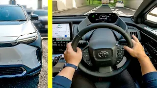 2023 Toyota bZ4X AWD Electric SUV POV Test Drive Review|218hp