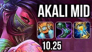 AKALI vs IRELIA (MID) | 12/1/6, 69% winrate, Legendary, 6 solo kills | KR Master | v10.25