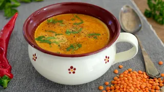 This red lentil soup with peppers is like healing for my stomach. Simply a miracle!