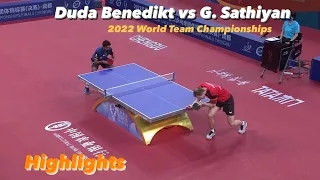 Duda Benedikt vs Sathiyan Gnanasekaran | 2022 World Team Championships (MT-Group) Highlights