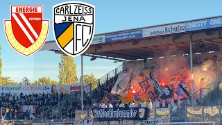 Pyro, Choreos & Stimmung | Energie Cottbus vs Carl Zeiss Jena Groundhopping 21.10.23