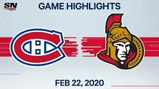 NHL Highlights | Canadiens vs. Senators – Feb. 22, 2020