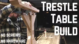 Indestructible Farm House Trestle Table w/ Old School Joinery // Woodworking // How To