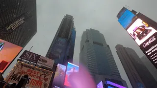 Walking NYC Tropical Storm Fay from Lexington Avenue to Times Square (July 10, 2020) - ASMR