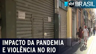 Pandemia e violência causam fechamento de 30% das lojas no centro do Rio | SBT Brasil (08/01/21)