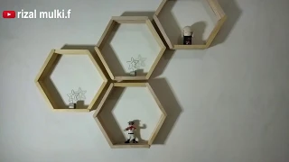 DIY. Membuat Hiasan Dinding hexagon  dari Stik Es Krim | Hiasan Dinding Unik | Handmade | Craft.