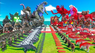 Dark Monster War - Team Dark GODZILLA 2014 x KONG VS Team Red TITANUS RED + TitanGodzilla - ARBS