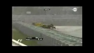 F1 2010 China - Wet conditions - Big crash for Vitaly Petrov