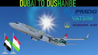PMDG 737-800 | Dubai 🇦🇪 to Dushanbe 🇹🇯 | Somon Air SZ106 | Microsoft Flight Simulator 2020