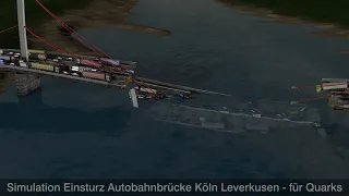 Autobahnbrücke Köln-Leverkusen Simulation Zusammenbruch in 3D für Quarks realisiert